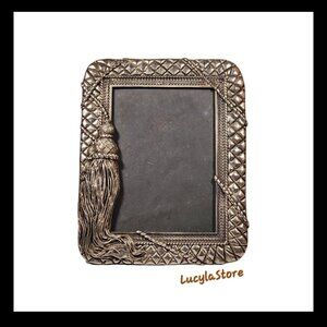 Vintage Godinger Silver Plated 5x7 Frame - Quilted Rope & Tassel